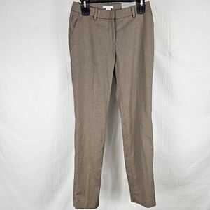 H&M Slim Fit Khaki Multi Color Checks Women's Size 4 Nwt Trouser